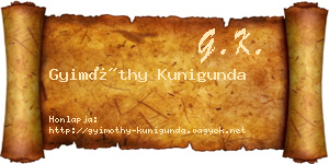 Gyimóthy Kunigunda névjegykártya
